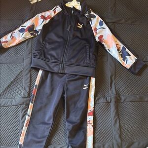 Puma Kids' Floral Track Suit - Navy Blue and Multicolor(girls)